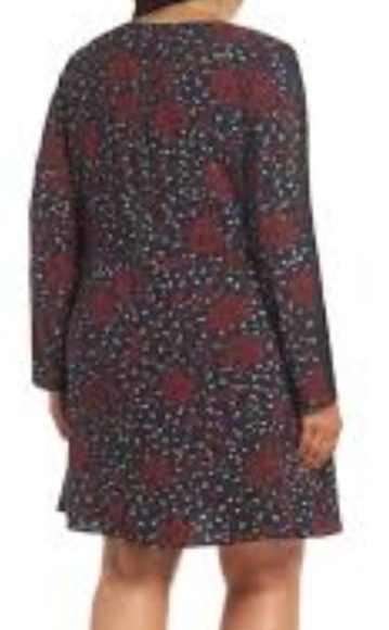 HALOGEN Floral Print Sleeve Inset Dress NWT - Picture 2 of 3